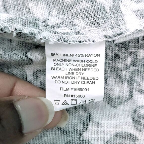 Briggs Linen Blend Dress Womens XL Floral Midi Sundress Spring Summer Resortwear - Picture 7 of 7